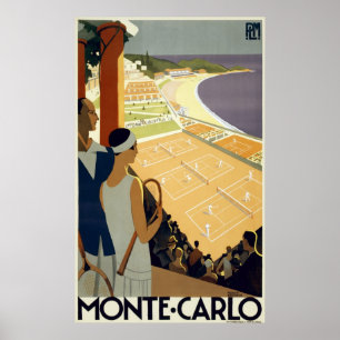 Monte Carlo Monaco Vintage Travel Poster