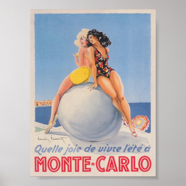 Monte Carlo Monaco Vintage Travel Poster (Front)