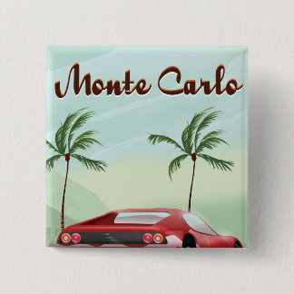 Monte Carlo sports car travel poster 15 Cm Square Badge