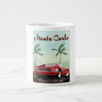 Monte Carlo sports car travel poster