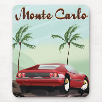 Monte Carlo sports car travel poster Mouse Mat