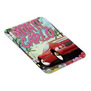 Monte Carlo supercar travel poster Magnet