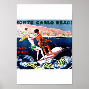 Monte Carlo Vintage Poster Restored