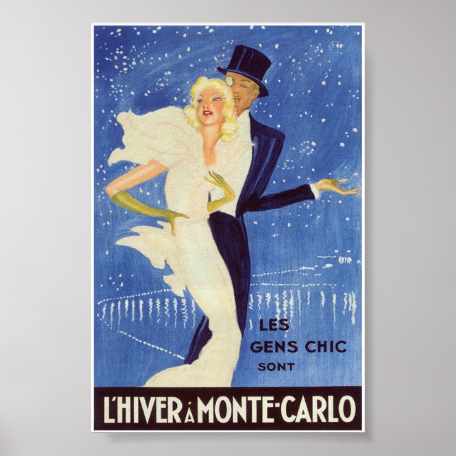 Monte Carlo Vintage Travel Poster (Front)