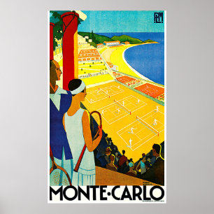 Monte Carlo Vintage Travel Poster