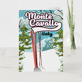 monte cavallo Italy ski poster Foil Greeting Card