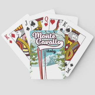 monte cavallo Italy ski poster Playing Cards