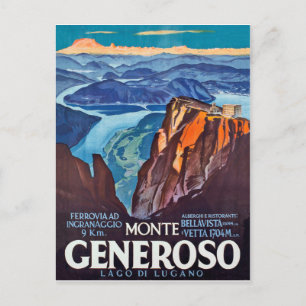 Monte Generoso, Lugano lake,view from the mountain Postcard