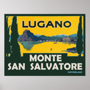 Monte San Salvatore, view from lugano lake Poster