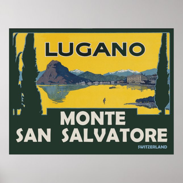 Monte San Salvatore, view from lugano lake Poster (Front)