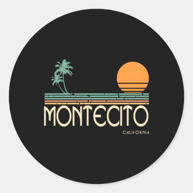 Montecito California Classic Round Sticker (Front)
