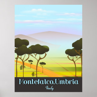 Montefalco, Umbria italy travel poster