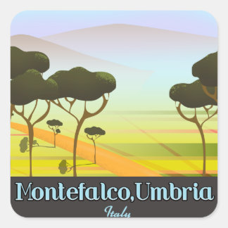 Montefalco, Umbria italy travel poster Square Sticker