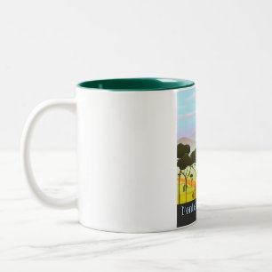 Montefalco, Umbria italy travel poster Two-Tone Coffee Mug