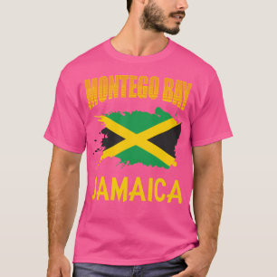 Montego Bay Jamaica Jamaican Flag Banner Art Gift T-Shirt