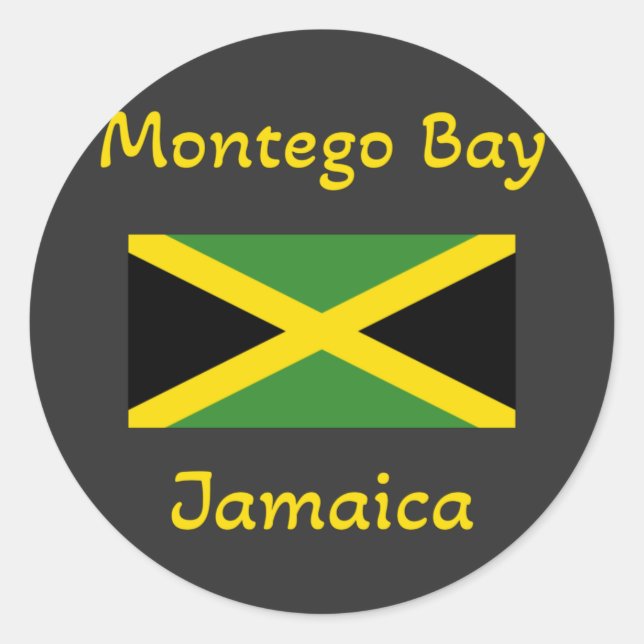 Montego Bay Jamaica – Jamaican Flag Classic Round Sticker (Front)