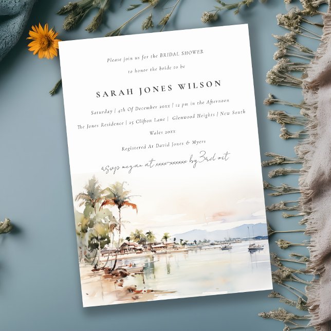 Montego Bay Jamaica Landscape Bridal Shower Invitation (Creator Uploaded)