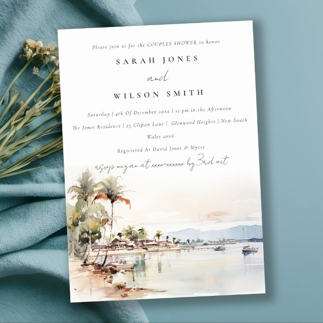 Montego Bay Jamaica Landscape Couples Shower Invitation (Creator Uploaded)
