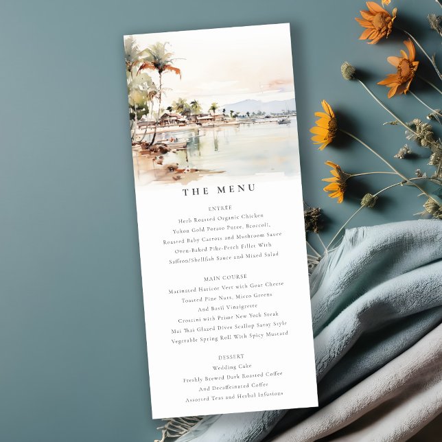Montego Bay Jamaica Landscape Wedding Menu Card (Creator Uploaded)