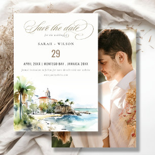 Montego Bay Jamaica Landscape Wedding Photo Save The Date