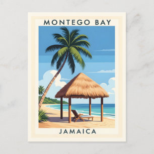 Montego Bay Jamaica Travel Art - TROPICAL ISLAND  Postcard
