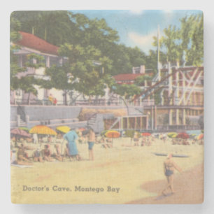 Montego Bay, Jamaica Vintage Photo - Doctor's Cave Stone Coaster