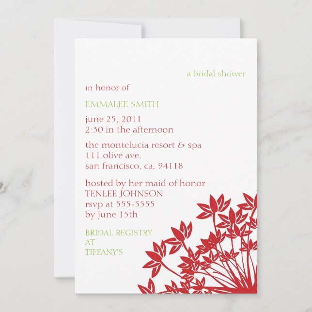 MONTELUCIA Invitation-strawberry lime Invitation (Front)