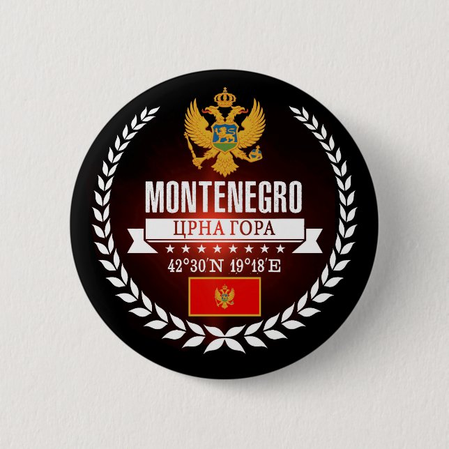 Montenegro 6 Cm Round Badge (Front)