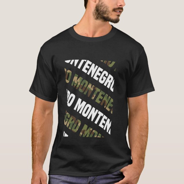 Montenegro Camo Pattern Green Camouflage T-Shirt (Front)