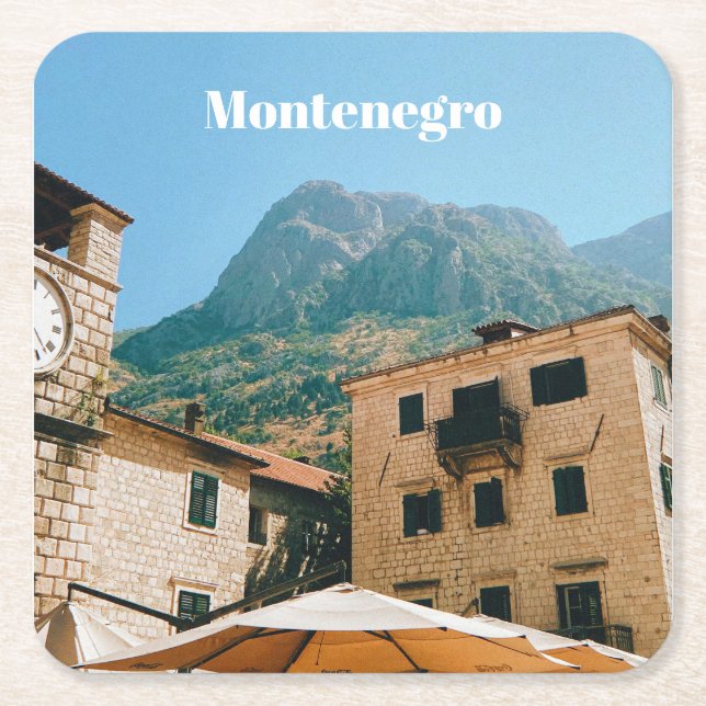 Montenegro Cityscape  Square Paper Coaster (Front)