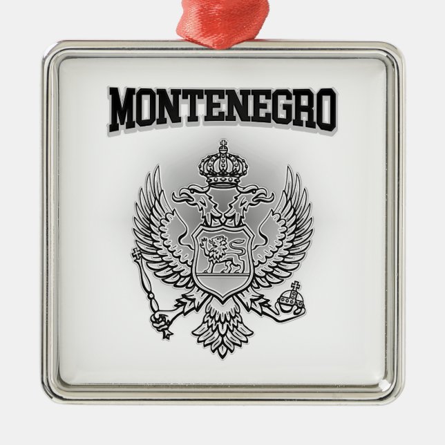Montenegro Coat of Arms Metal Tree Decoration (Front)