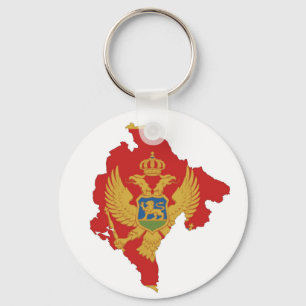 montenegro country flag map shape symbol key ring