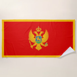 Montenegro Flag Beach Towel