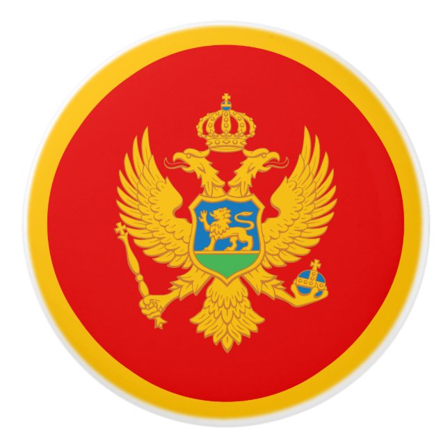 Montenegro Flag Ceramic Knob (Front)