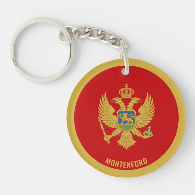 Montenegro Flag Charming Patriotic Key Ring (Front)