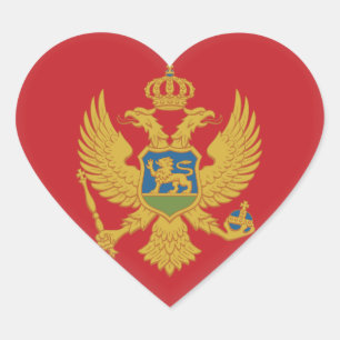 Montenegro Flag Heart Sticker