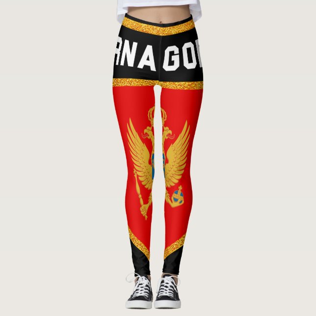 Montenegro Flag Leggings (Front)