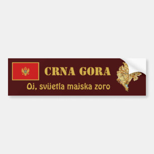 Montenegro Flag + Map Bumper Sticker