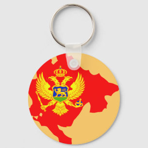 Montenegro flag map key ring