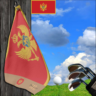 Montenegro flag & Montenegro Golf monogrammed Towel