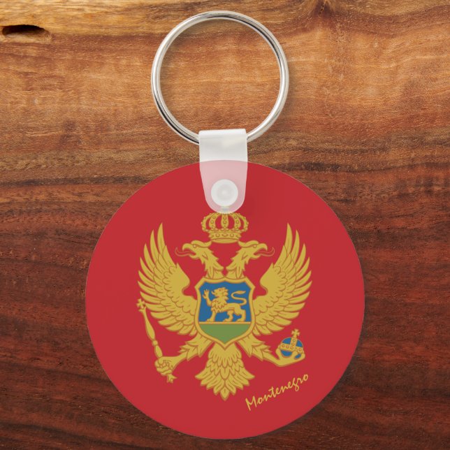 Montenegro flag & Montenegro holiday / sports Key Ring (Front)