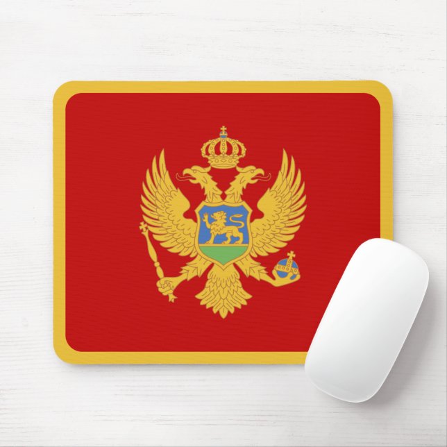 Montenegro flag mouse mat (With Mouse)