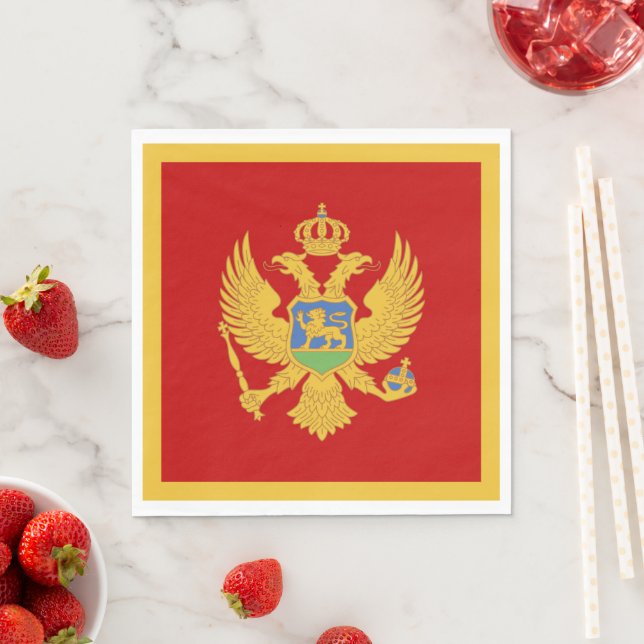 Montenegro flag napkin (Insitu)