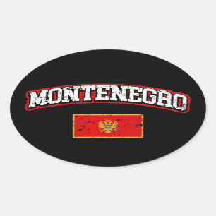 Montenegro Flag Oval Sticker