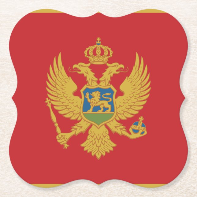 Montenegro Flag Paper Coaster (Front)