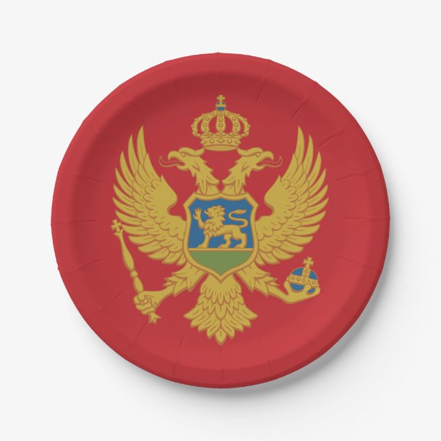 Montenegro Flag Paper Plate (Front)