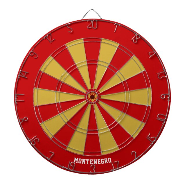 Montenegro Flag Patriot's Bullseye Dartboard (Front)