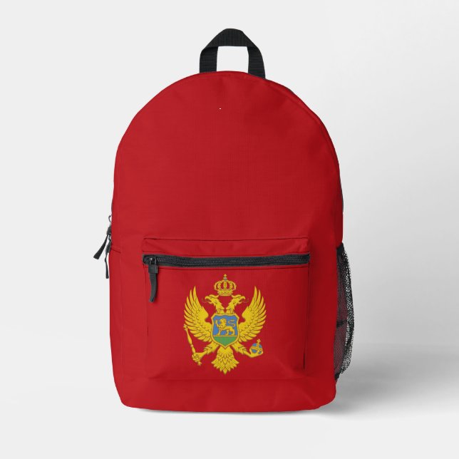 Montenegro flag printed backpack (Front)