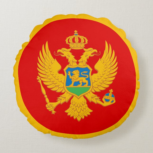 Montenegro Flag Round Cushion (Front)