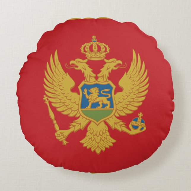 Montenegro Flag Round Cushion (Front)